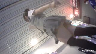 ダンスパンチラ 会社の清楚系の後輩がダンスゲームに夢中になっているところをローアングルで撮影してきた voyeur jp